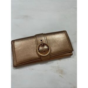 Coach Leather bronzed color wallet
